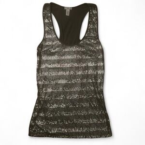 Diva Sparkling Black Sequin Tank Top